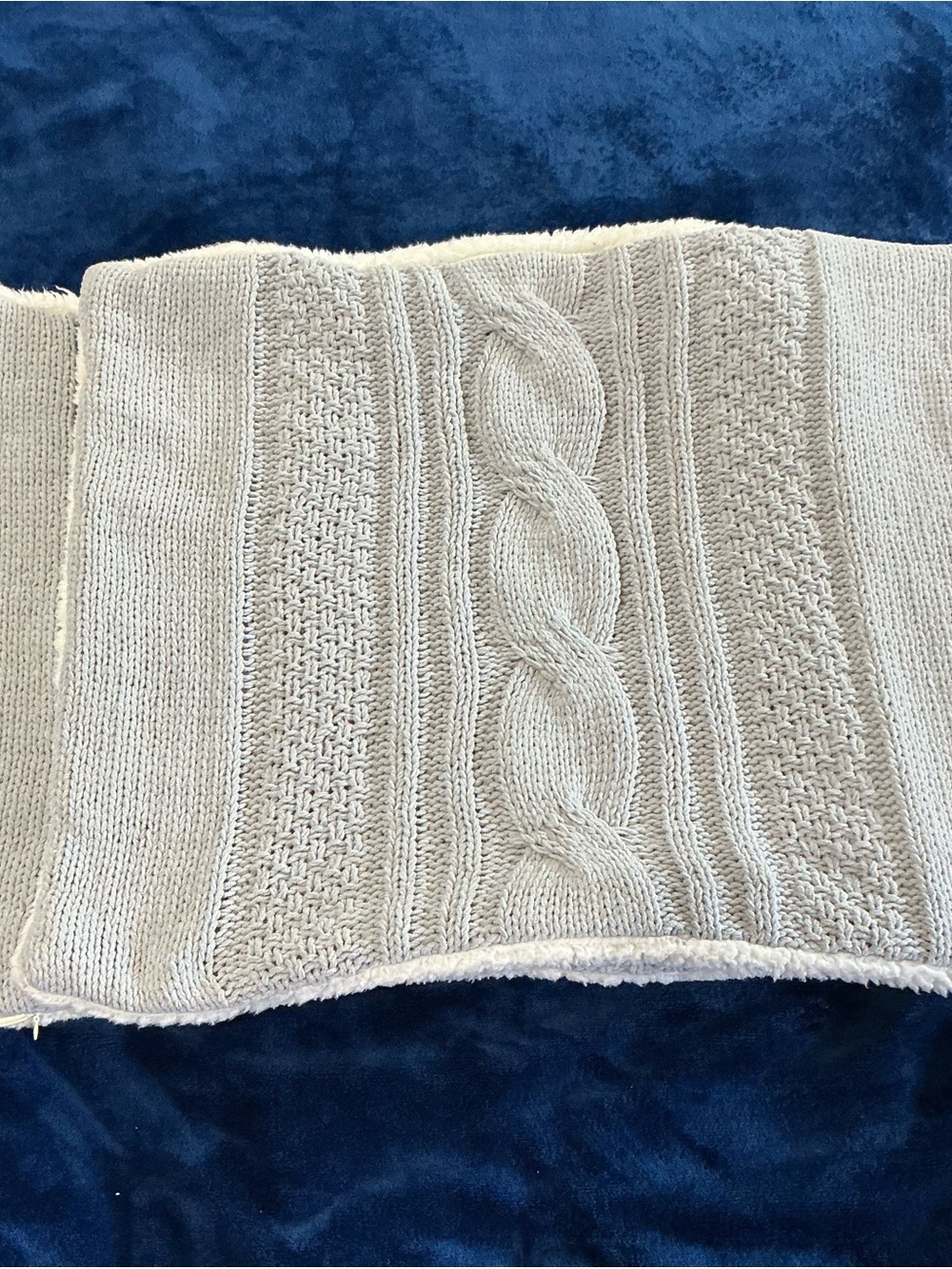 UGG grey and white set of 2 Knit Sherpa pillow cover